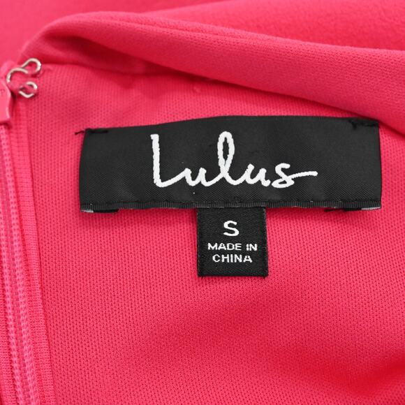 LULUS Dress Size S Fuchsia Cityscape Cold Shoulder Bodycon Knee Length Sexy Glam - Picture 8 of 11